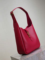 YSL Le 5 A 7 Supple Small In Grained Leather Dark Red - 23x22x8.5cm - 6