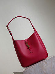 YSL Le 5 A 7 Supple Small In Grained Leather Dark Red - 23x22x8.5cm - 5