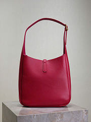 YSL Le 5 A 7 Supple Small In Grained Leather Dark Red - 23x22x8.5cm - 4
