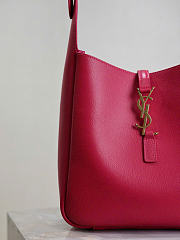 YSL Le 5 A 7 Supple Small In Grained Leather Dark Red - 23x22x8.5cm - 2