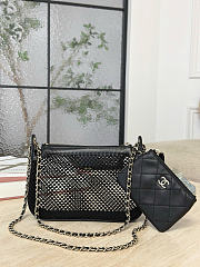 Chanel Clutch with Chain Mesh Shiny Lambskin Gold Tone Metal Black -  20x13x4.5cm - 2