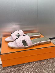 Hermes Oran Sandals Ostrich Leather In Light Pink - 5