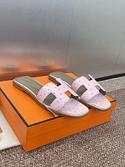 Hermes Oran Sandals Ostrich Leather In Light Pink - 2