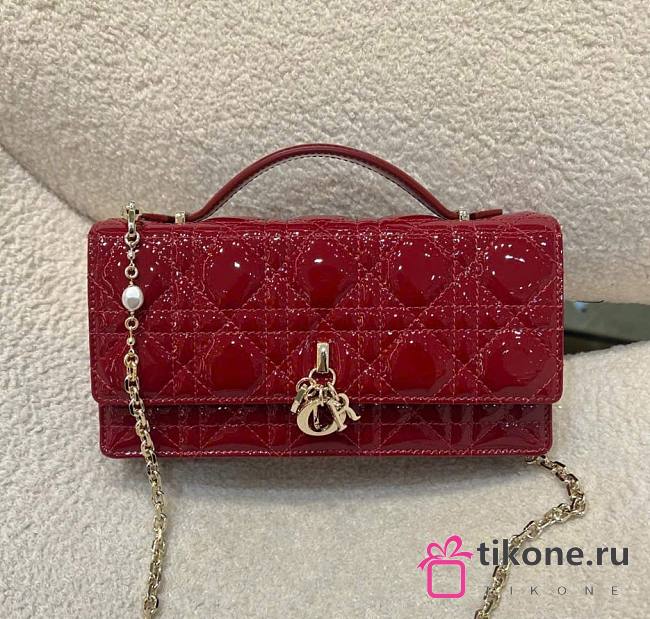 My Dior Mini Bag Red Patent Cannage Calfskin - 21x11.5x4.5cm - 1