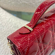 My Dior Mini Bag Red Patent Cannage Calfskin - 21x11.5x4.5cm - 3