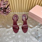 Miumiu Patent Leather Sandals Burgundy 10.5cm - 6