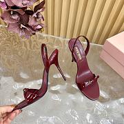 Miumiu Patent Leather Sandals Burgundy 10.5cm - 4