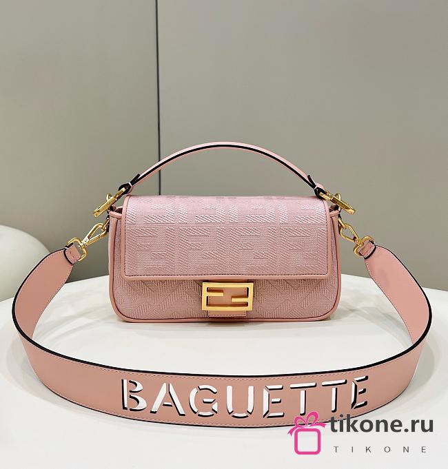Fendi Baguette Pink Nappa Leather Bag Strap “ Baguette” - 27x15x6cm - 1