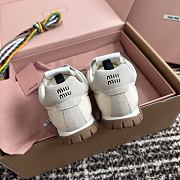 Miumiu Tyre Technical Fabric and Suede Sneakers Ivory - 6