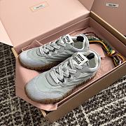 Miumiu Tyre Technical Fabric and Suede Sneakers Cloudy Gray - 6