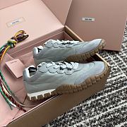 Miumiu Tyre Technical Fabric and Suede Sneakers Cloudy Gray - 4