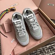 Miumiu Tyre Technical Fabric and Suede Sneakers Cloudy Gray - 2