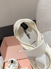 Miumiu Tyre Technical Fabric And Suede Ballerinas Ivory - 5