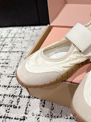 Miumiu Tyre Technical Fabric And Suede Ballerinas Ivory - 4