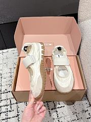 Miumiu Tyre Technical Fabric And Suede Ballerinas Ivory - 2