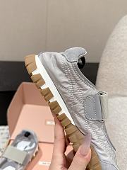 Miumiu Tyre Technical Fabric And Suede Ballerinas Cloudy Gray - 5