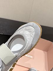Miumiu Tyre Technical Fabric And Suede Ballerinas Cloudy Gray - 4
