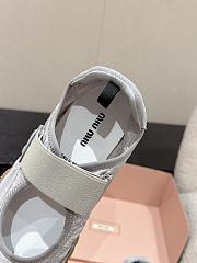 Miumiu Tyre Technical Fabric And Suede Ballerinas Cloudy Gray - 3
