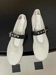 Miumiu Mesh Fabric Ballerinas White - 3