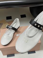 Miumiu Mesh Fabric Ballerinas White - 5