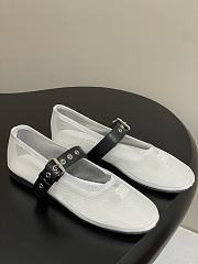 Miumiu Mesh Fabric Ballerinas White - 1