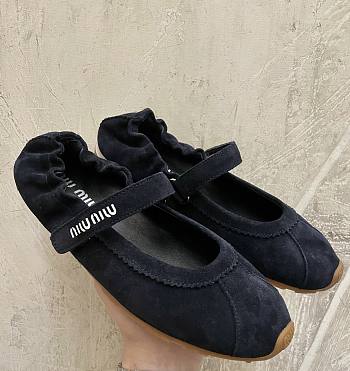 Plume Technical Suede Ballerinas Black