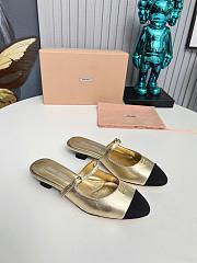 Miumiu Mary Jane Metallic Leather Mules In Gold - 1