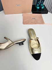 Miumiu Mary Jane Metallic Leather Mules In Gold - 6