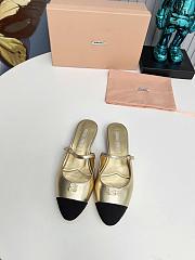 Miumiu Mary Jane Metallic Leather Mules In Gold - 3