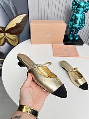 Miumiu Mary Jane Metallic Leather Mules In Gold - 2