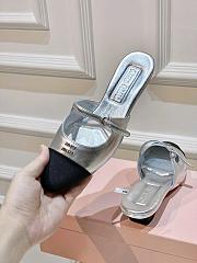 Miumiu Mary Jane Metallic Leather Mules In Silver - 5