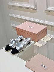 Miumiu Mary Jane Metallic Leather Mules In Silver - 2