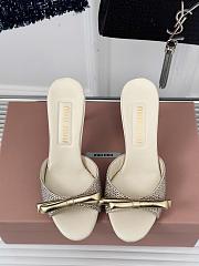 Miumiu Satin Sandals Gold  - 4