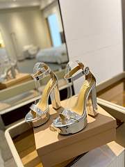 Gianvito Rossi Portofino 105 Silver Patent Leather Sandals - 6