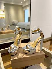 Gianvito Rossi Portofino 105 Silver Patent Leather Sandals - 5
