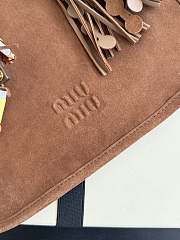 Miumiu Suede Bag with Trick Brown - 24×22×15cm - 3