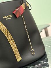 Prada Buckle Leather Bucket Bag With Jeweled Belt Black 1BE085 - 26.5x29x18cm - 3