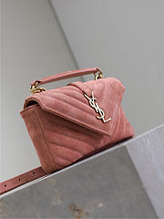 YSL College Mini Suede Crossbody Bag in Pink - 20x14x4.5cm - 5