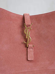 YSL Le 5 A 7 Supple Small Suede Shoulder Bag In Pink - 23×22×8.5cm - 6
