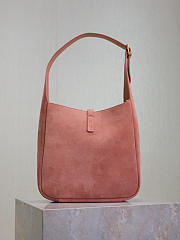 YSL Le 5 A 7 Supple Small Suede Shoulder Bag In Pink - 23×22×8.5cm - 5