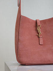 YSL Le 5 A 7 Supple Small Suede Shoulder Bag In Pink - 23×22×8.5cm - 4