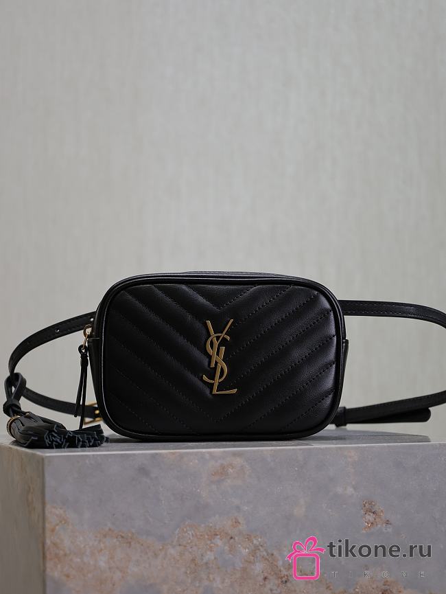 YSL Lou Belt Bag in Quilted Leather Black - 15.5x10.5x5.5cm - 1