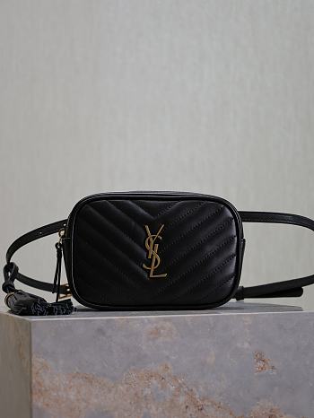 YSL Lou Belt Bag in Quilted Leather Black - 15.5x10.5x5.5cm