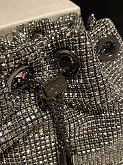 Jiimmy Choo Bon Bon Silver Satin Crystal Mesh Bag with Crystal Handle - 15x14x9.5cm - 2