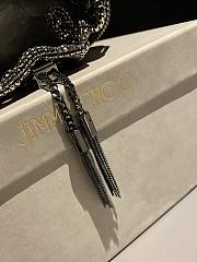 Jiimmy Choo Bon Bon Silver Satin Crystal Mesh Bag with Crystal Handle - 15x14x9.5cm - 3