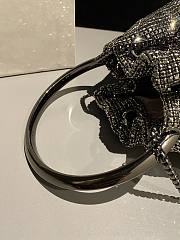 Jiimmy Choo Bon Bon Silver Satin Crystal Mesh Bag with Crystal Handle - 15x14x9.5cm - 5