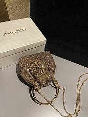Jiimmy Choo Bon Bon Gold Satin Crystal Mesh Bag with Crystal Handle - 15x14x9.5cm - 3