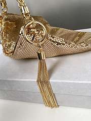 Jimmy Choo Callie Gold Mesh Mini Clutch Bag - 24×15×3.5cm - 6