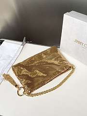 Jimmy Choo Callie Gold Mesh Mini Clutch Bag - 24×15×3.5cm - 4