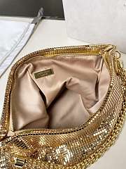 Jimmy Choo Callie Gold Mesh Mini Clutch Bag - 24×15×3.5cm - 3
